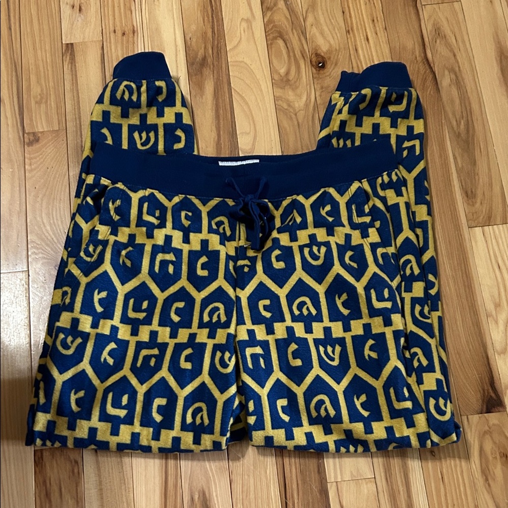 Tipsy Elves Navy and Yellow Geometric Kids Pajama Bottoms
